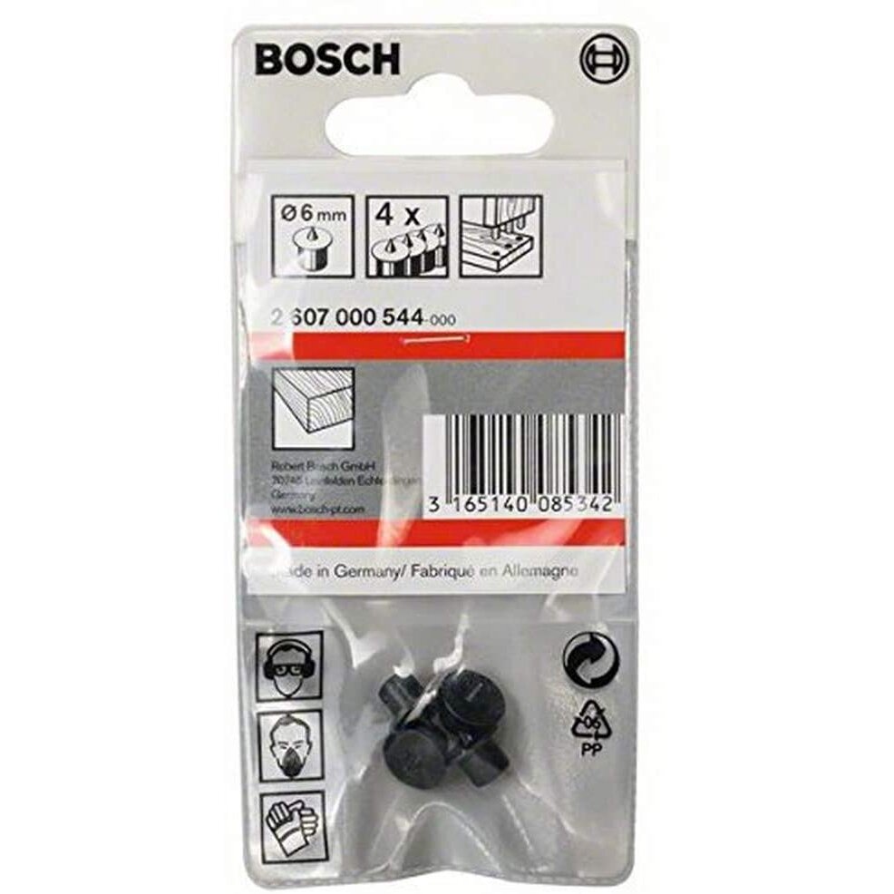 Bosch Professional 2607000544 Dowel Positioner Set, Black, 6 mm, Set of 4 Pieces